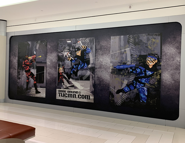 Signage in the Mall of America for Tactical Urban Combat