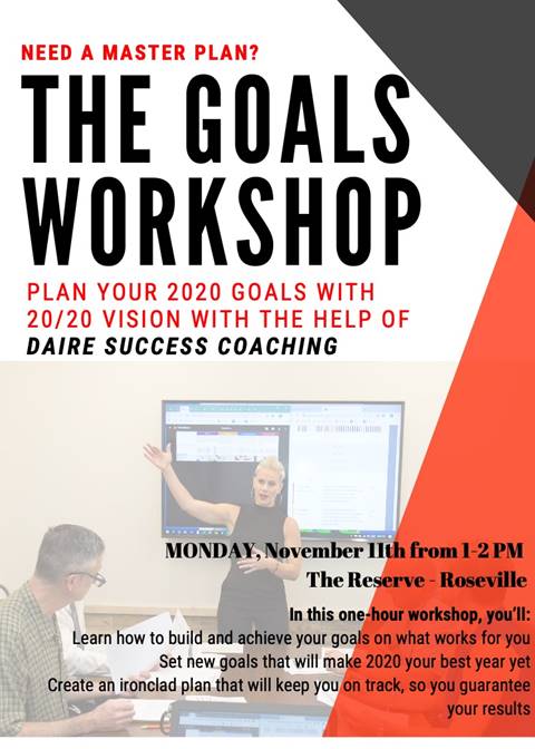 Join Roseville native, Alissa Daire Nelson for this FREE 1-hour goal setting workshop!
